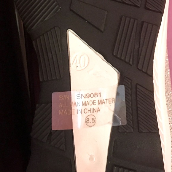 Italina Gray Air Platform Bubble Sock Slip On Rhinestone Sneakers - Picture 8 of 9